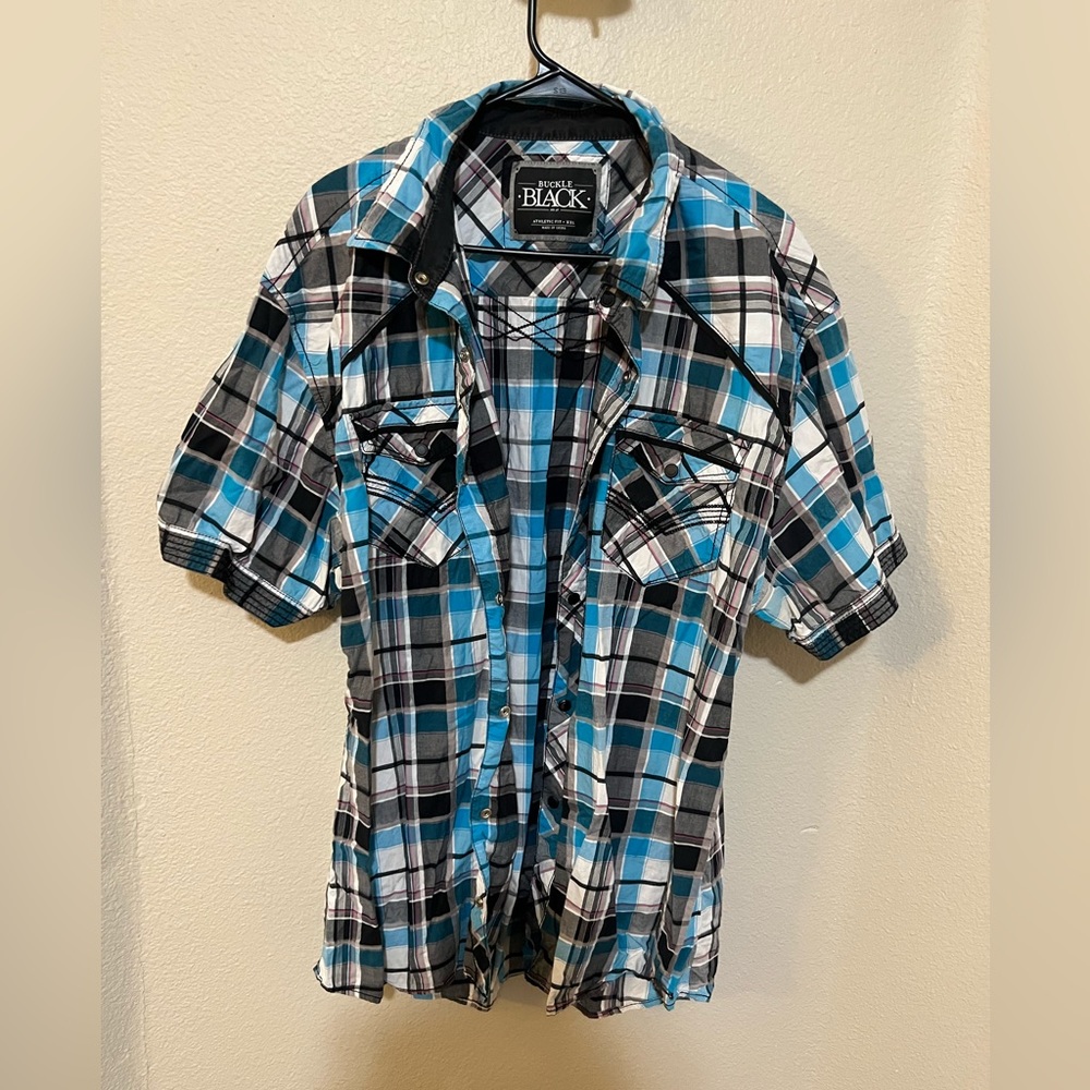 Buckle Black short sleeve button down